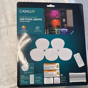 NEW set of 5 LED Puck Lights with Remote - color changing lights